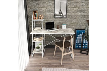 Kirjoituspöytä Zakkum 60x120x120 cm Säilytyksellä - Valkoinen - Huonekalut - Pöytä & ruokailuryhmä - Työpöytä - Kirjoituspöytä