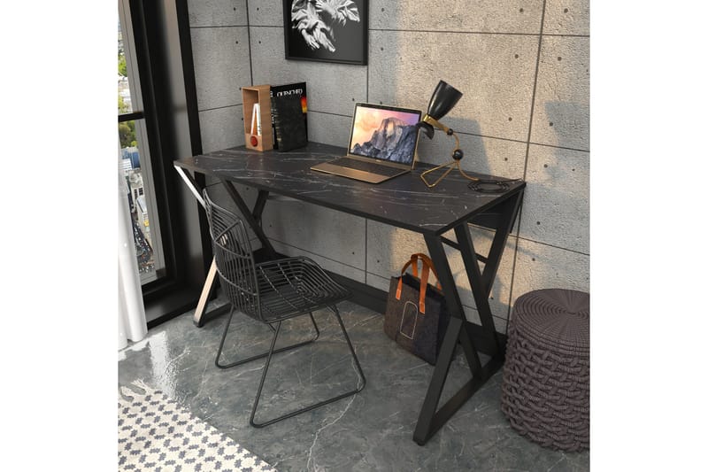 Kirjoituspöytä Zakkum 60x75x120 cm - Musta - Huonekalut - Pöytä & ruokailuryhmä - Työpöytä
 - Kirjoituspöytä