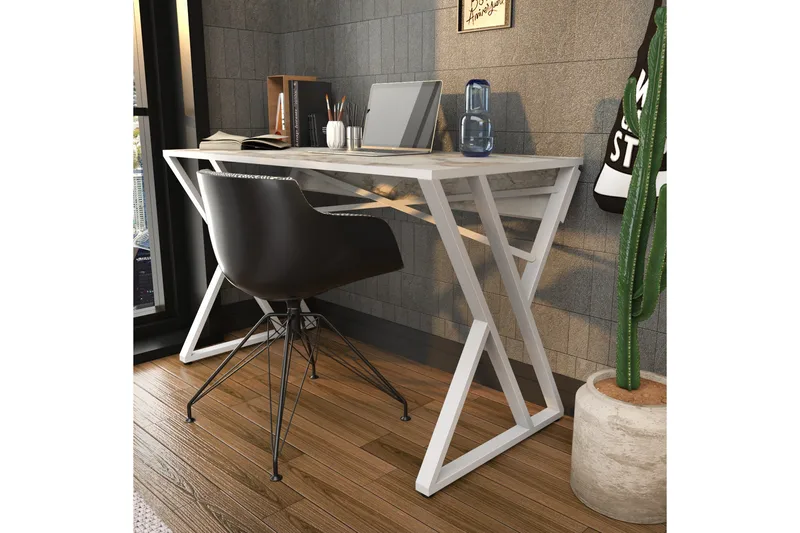 Kirjoituspöytä Zakkum 60x75x120 cm - Valkoinen - Huonekalut - Pöytä & ruokailuryhmä - Työpöytä
 - Kirjoituspöytä