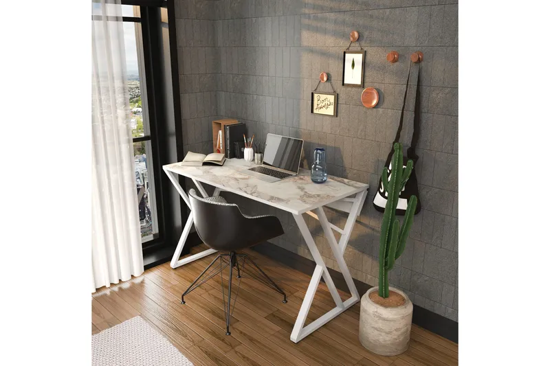 Kirjoituspöytä Zakkum 60x75x120 cm - Valkoinen - Huonekalut - Pöytä & ruokailuryhmä - Työpöytä
 - Kirjoituspöytä