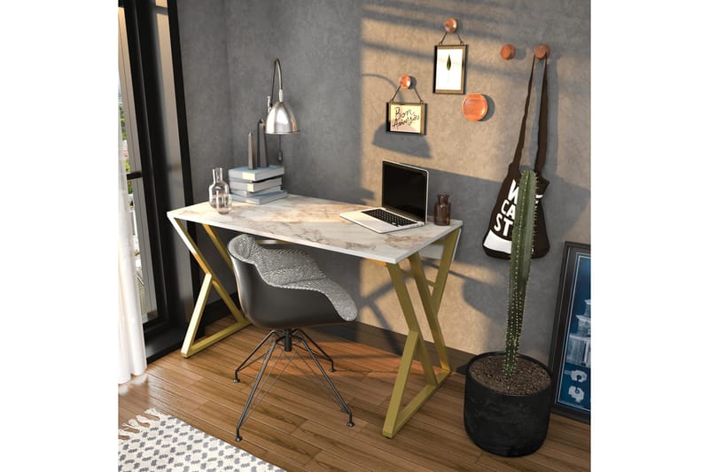 Kirjoituspöytä Zakkum 60x75x120 cm - Valkoinen - Huonekalut - Pöytä & ruokailuryhmä - Työpöytä
 - Kirjoituspöytä