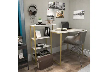 Kirjoituspöytä Zakkum 60x76,8x133 cm Säilytyksellä - Kulta - Huonekalut - Pöytä & ruokailuryhmä - Työpöytä - Kirjoituspöytä
