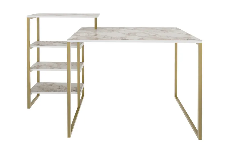 Kirjoituspöytä Zakkum 60x76,8x133 cm Säilytyksellä, Kulta