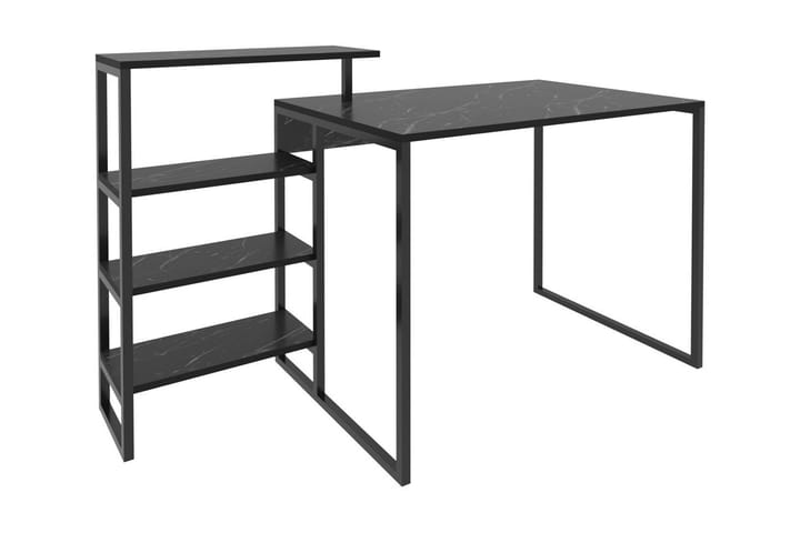 Kirjoituspöytä Zakkum 60x76,8x133 cm Säilytyksellä - Musta - Tietokonepöytä
 - Kirjoituspöytä