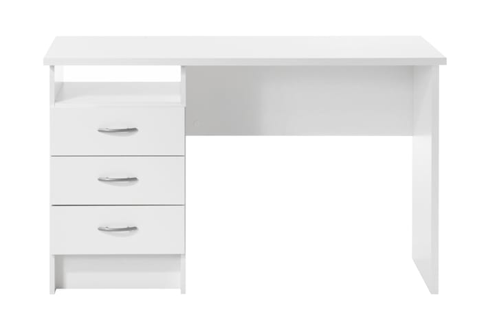 Kirjoituspöytä Praxia 120 cm Säilytyksellä laatikot+Hylly - Valkoinen - Kirjoituspöytä - Tietokonepöytä