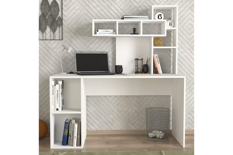 Kirjoituspöytä Koralli Valkoinen - Kulta/Valkoinen - Huonekalut - Pöytä & ruokailuryhmä - Työpöytä - Tietokonepöytä