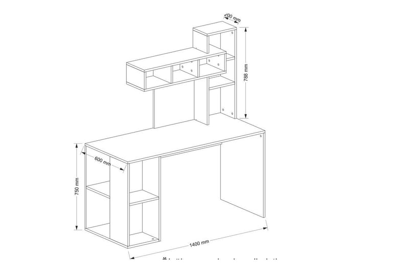 Kirjoituspöytä Koralli Valkoinen - Kulta/Valkoinen - Huonekalut - Pöytä & ruokailuryhmä - Työpöytä - Tietokonepöytä