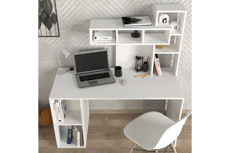 Kirjoituspöytä Koralli Valkoinen - Kulta/Valkoinen - Huonekalut - Pöytä & ruokailuryhmä - Työpöytä - Tietokonepöytä