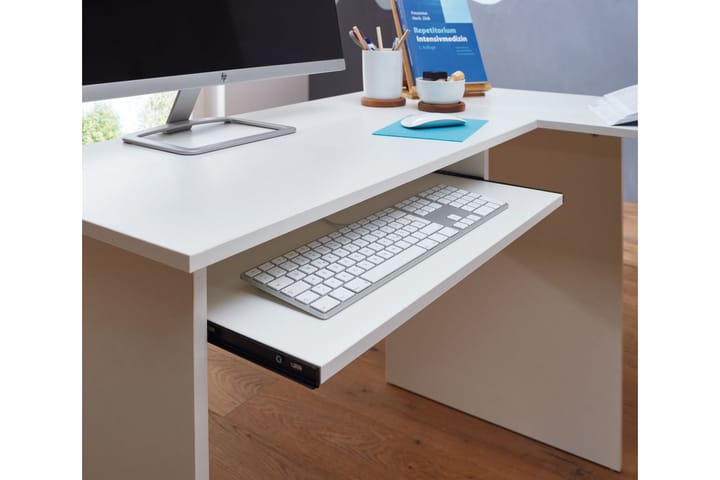 Kirjoituspöytä Gaddana 140 cm - Valkoinen - Kulmakirjoituspöytä