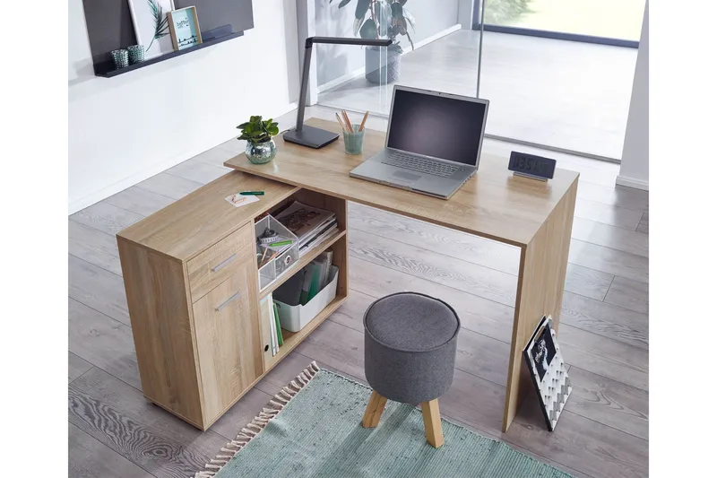 Kulmakirjoituspöytä Gaddana 120 cm - Ruskea/Luonnonväri - Huonekalut - Pöytä & ruokailuryhmä - Työpöytä - Kirjoituspöytä - Kulmakirjoituspöytä