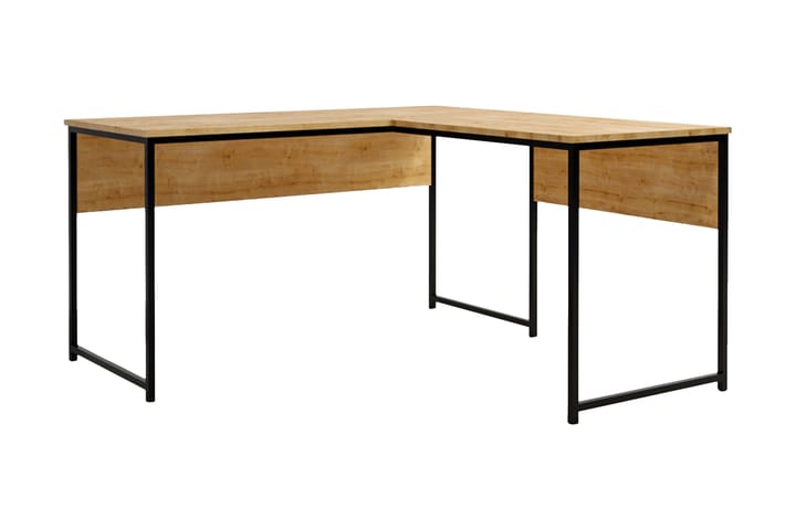 Kulmakirjoituspöytä Tasarima 160 cm - Luonnonväri/Musta - Kulmakirjoituspöytä