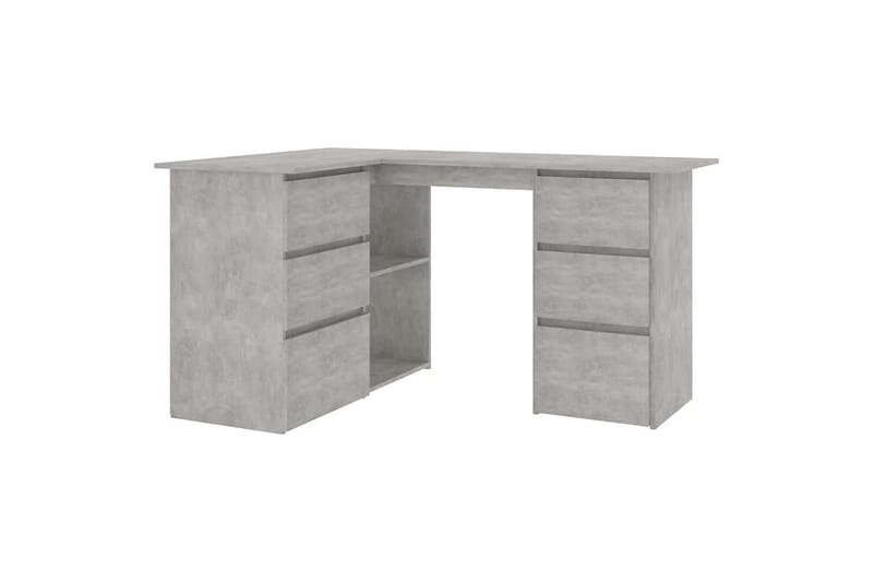 Kulmapöytä betoninharmaa 145x100x76 cm lastulevy - Harmaa - Huonekalut - Pöytä & ruokailuryhmä - Työpöytä
 - Kirjoituspöytä