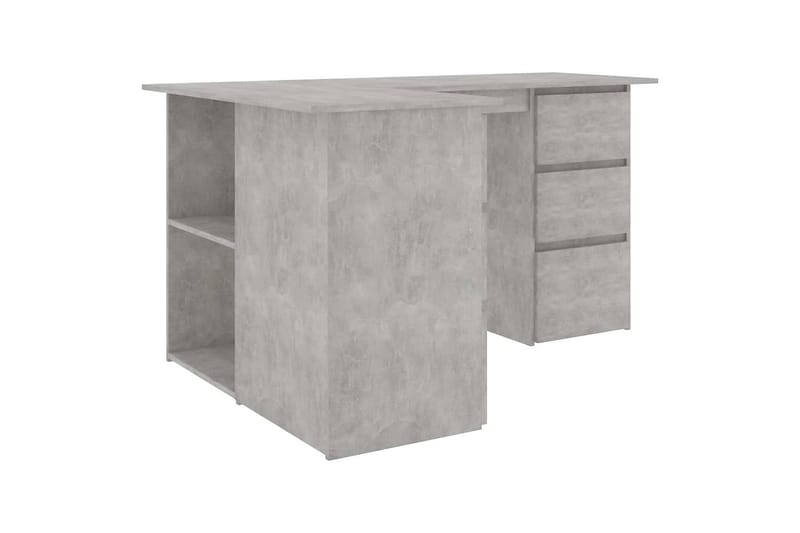 Kulmapöytä betoninharmaa 145x100x76 cm lastulevy - Harmaa - Huonekalut - Pöytä & ruokailuryhmä - Työpöytä
 - Kirjoituspöytä