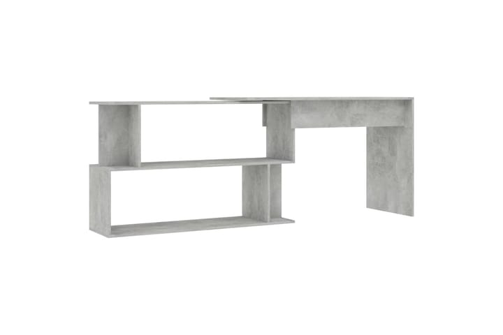 Kulmapöytä betoninharmaa 200x50x76 cm lastulevy - Harmaa - Tietokonepöytä
 - Kirjoituspöytä