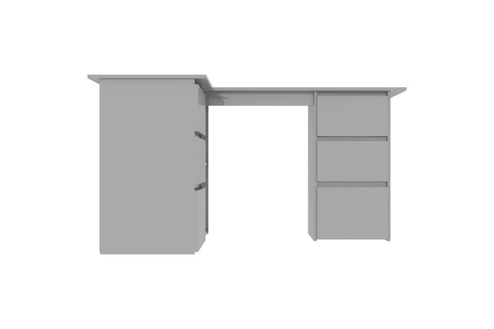 Kulmapöytä korkeakiilto harmaa 145x100x76 cm lastulevy - Harmaa - Tietokonepöytä
 - Kirjoituspöytä