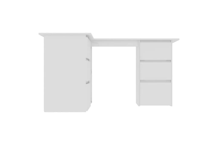 Kulmapöytä korkeakiilto valkoinen 145x100x76 cm lastulevy - Valkoinen - Tietokonepöytä
 - Kirjoituspöytä