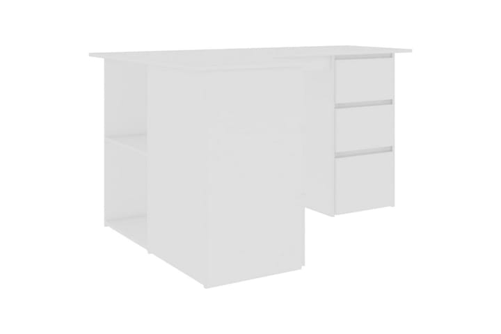 Kulmapöytä valkoinen 145x100x76 cm lastulevy - Valkoinen - Tietokonepöytä
 - Kirjoituspöytä