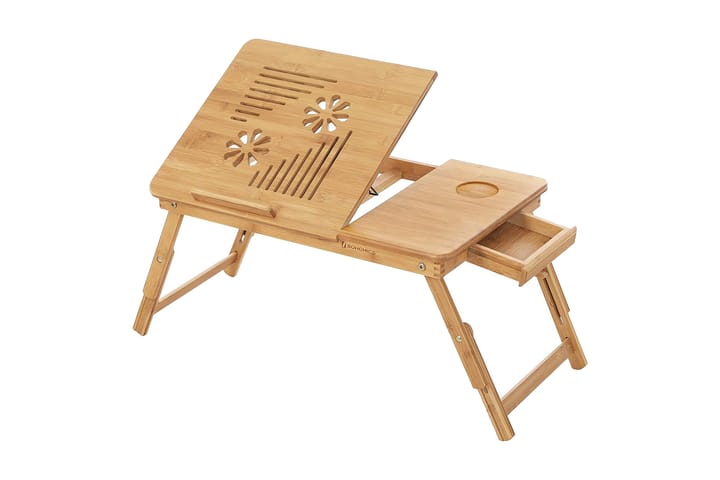Läppäripöytä Traci 55 cm Bambu - Songmics - Tietokonepöytä
 - Kirjoituspöytä