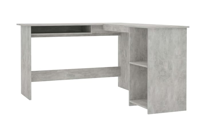 L-muotoinen kulmapöytä betoninharmaa 120x140x75 cm lastulevy - Harmaa - Tietokonepöytä
 - Kirjoituspöytä