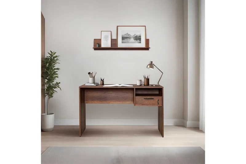 Kirjoituspöytä Matulca Pähkinäpuu - Pähkinäpuu - Huonekalut - Pöytä & ruokailuryhmä - Työpöytä - Tietokonepöytä