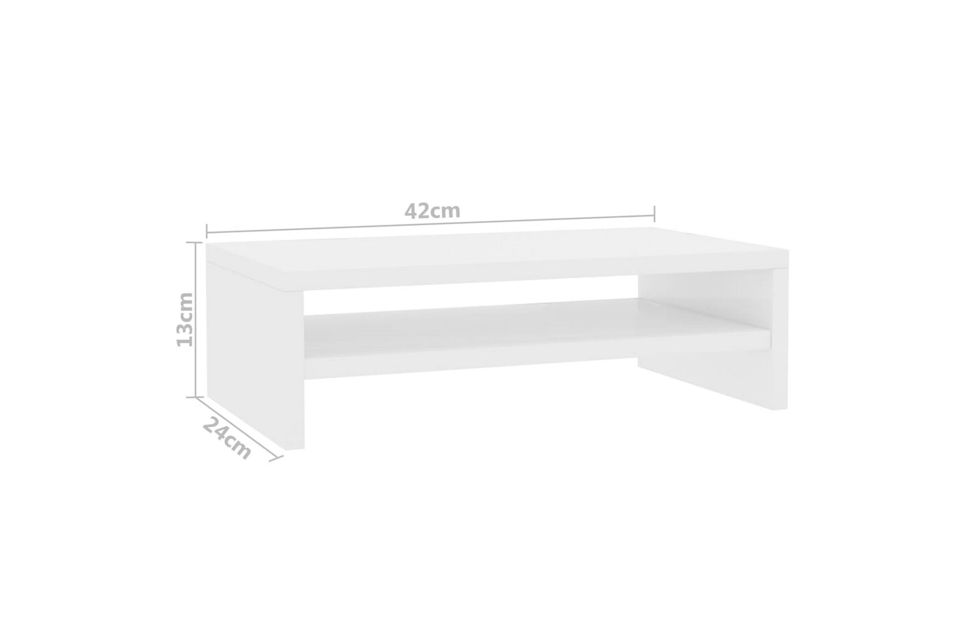Näyttökoroke korkeakiilto valkoinen 42x24x13 cm lastulevy - Valkoinen - Huonekalut - Pöytä & ruokailuryhmä - Työpöytä
 - Kirjoituspöytä