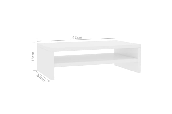 Näyttökoroke korkeakiilto valkoinen 42x24x13 cm lastulevy - Valkoinen - Tietokonepöytä
 - Kirjoituspöytä