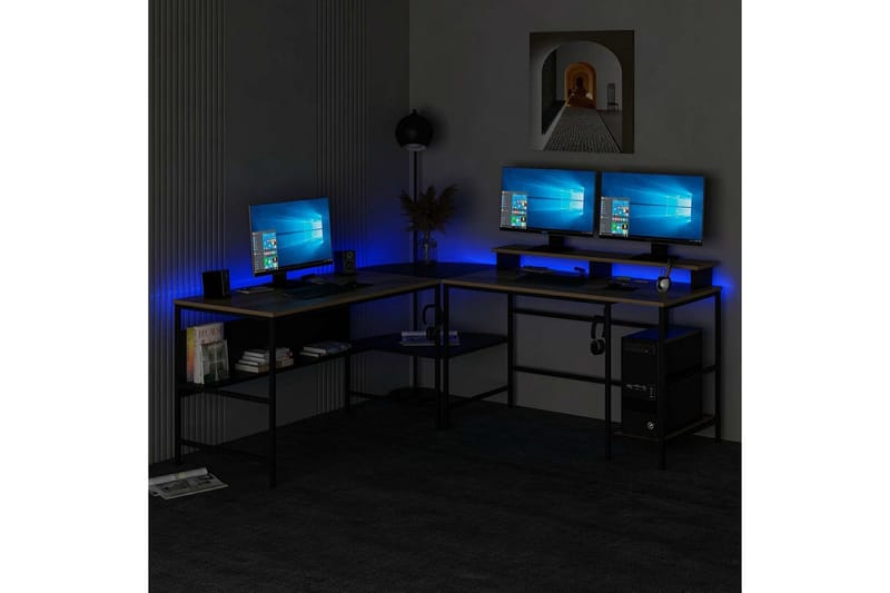 Nafe Kulmakirjoituspöytä - Kulta/Musta - Huonekalut - Pöytä & ruokailuryhmä - Työpöytä - Kirjoituspöytä - Kulmakirjoituspöytä