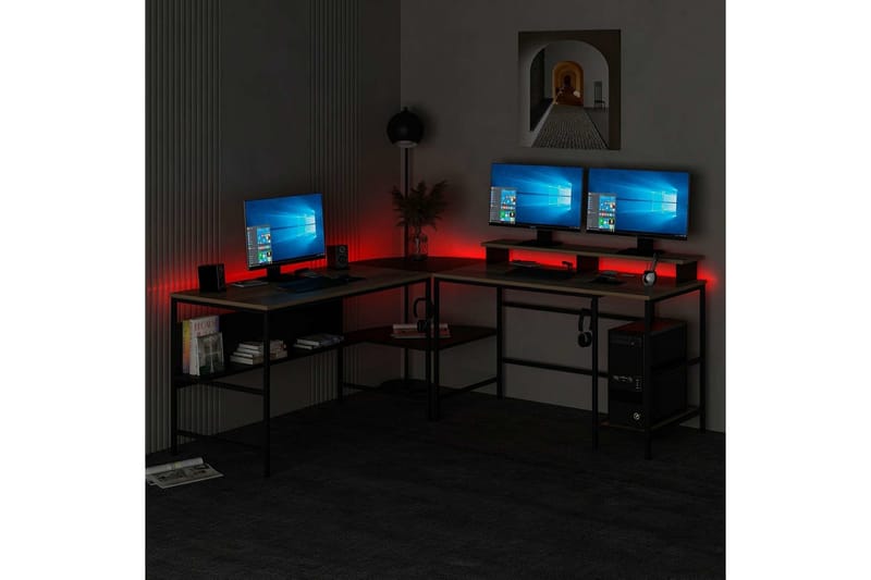 Nafe Kulmakirjoituspöytä - Kulta/Musta - Huonekalut - Pöytä & ruokailuryhmä - Työpöytä - Kirjoituspöytä - Kulmakirjoituspöytä