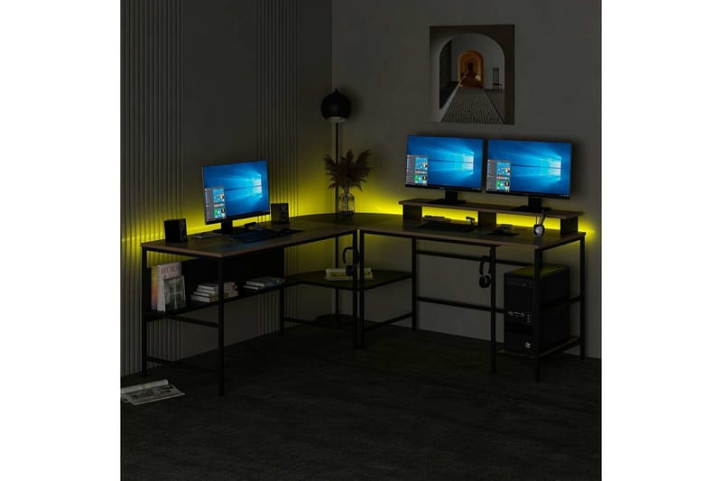 Nafe Kulmakirjoituspöytä - Kulta/Musta - Huonekalut - Pöytä & ruokailuryhmä - Työpöytä - Kirjoituspöytä - Kulmakirjoituspöytä