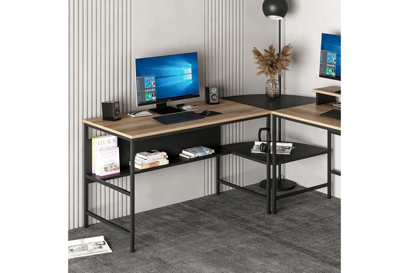 Nafe Kulmakirjoituspöytä - Kulta/Musta - Huonekalut - Pöytä & ruokailuryhmä - Työpöytä - Kirjoituspöytä - Kulmakirjoituspöytä