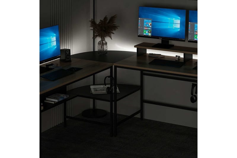 Nafe Kulmakirjoituspöytä - Kulta/Musta - Huonekalut - Pöytä & ruokailuryhmä - Työpöytä - Kirjoituspöytä - Kulmakirjoituspöytä