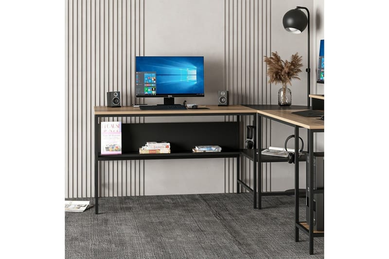 Nafe Kulmakirjoituspöytä - Kulta/Musta - Huonekalut - Pöytä & ruokailuryhmä - Työpöytä - Kirjoituspöytä - Kulmakirjoituspöytä