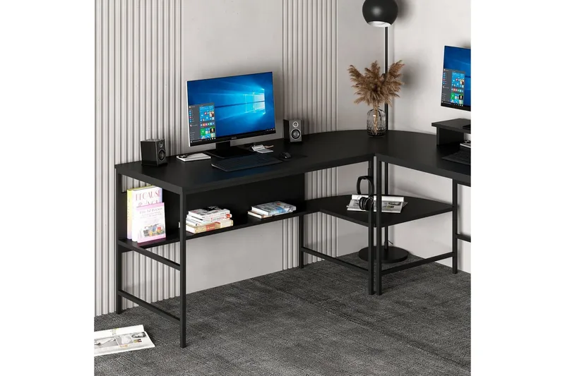 Nafe Kulmakirjoituspöytä - Musta - Huonekalut - Pöytä & ruokailuryhmä - Työpöytä - Kirjoituspöytä - Kulmakirjoituspöytä