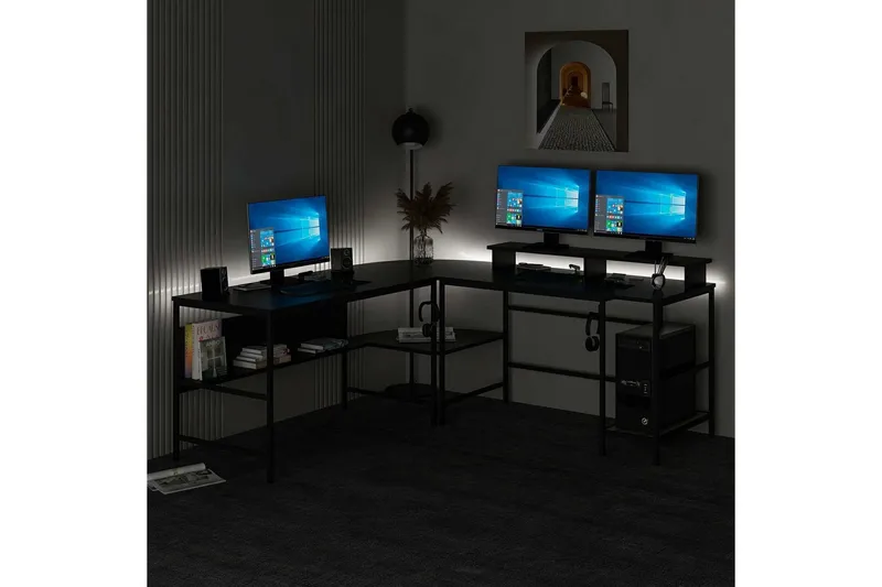 Nafe Kulmakirjoituspöytä - Musta - Huonekalut - Pöytä & ruokailuryhmä - Työpöytä - Kirjoituspöytä - Kulmakirjoituspöytä