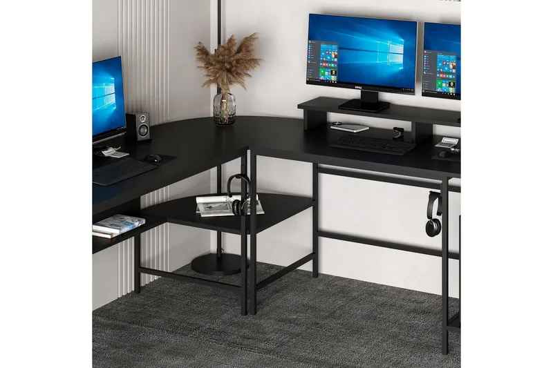 Nafe Kulmakirjoituspöytä - Musta - Huonekalut - Pöytä & ruokailuryhmä - Työpöytä - Kirjoituspöytä - Kulmakirjoituspöytä