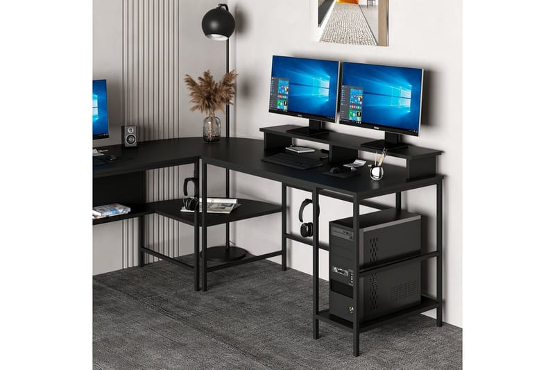 Nafe Kulmakirjoituspöytä - Musta - Huonekalut - Pöytä & ruokailuryhmä - Työpöytä - Kirjoituspöytä - Kulmakirjoituspöytä