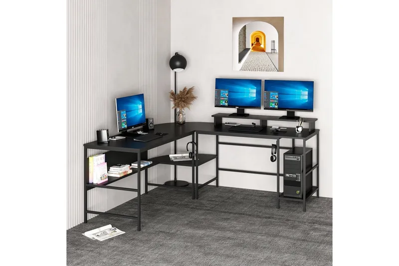 Nafe Kulmakirjoituspöytä - Musta - Huonekalut - Pöytä & ruokailuryhmä - Työpöytä - Kirjoituspöytä - Kulmakirjoituspöytä