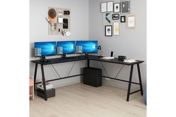 Kirjoituspöytä Nagender 180 cm - Musta - Tietokonepöytä
 - Kirjoituspöytä
