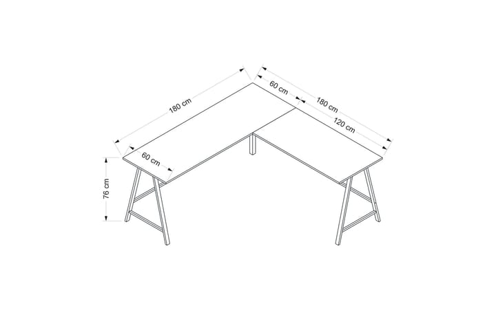 Kirjoituspöytä Nagender 180 cm - Ruskea - Tietokonepöytä
 - Kirjoituspöytä