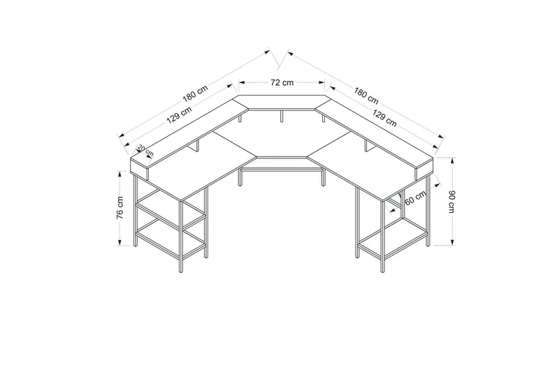 Naina Kulmakirjoituspöytä - Musta - Huonekalut - Pöytä & ruokailuryhmä - Työpöytä
 - Kirjoituspöytä - Kulmakirjoituspöytä