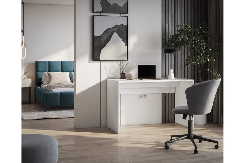 Kirjoituspöytä Nevy 120x60 cm - Valkoinen - Huonekalut - Pöytä & ruokailuryhmä - Työpöytä - Tietokonepöytä