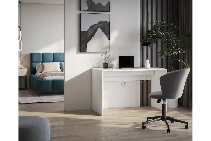 Kirjoituspöytä Nevy 140x60 cm - Valkoinen - Huonekalut - Pöytä & ruokailuryhmä - Työpöytä - Tietokonepöytä