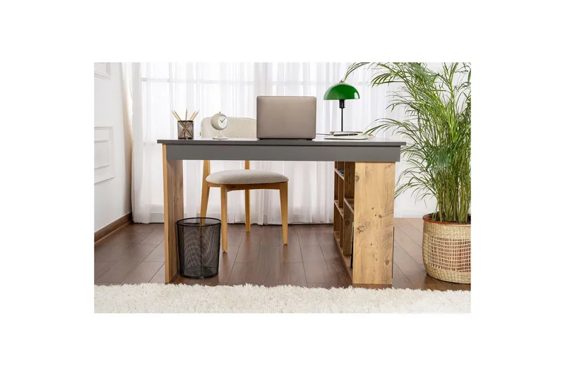 Kirjoituspöytä Regar Antrasiitti Atlantinmänty - Antrasiitti Atlantinmänty - Huonekalut - Pöytä & ruokailuryhmä - Työpöytä - Kirjoituspöytä - Kulmakirjoituspöytä