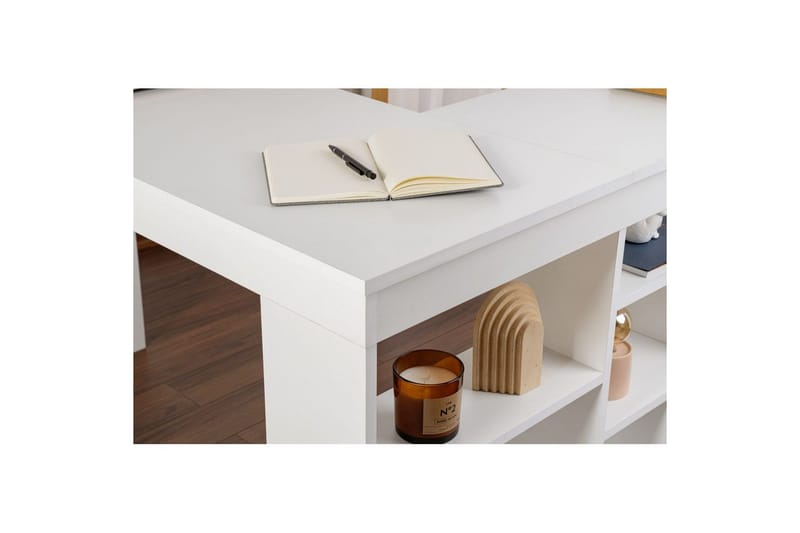 Kirjoituspöytä Regar Luonnonvalkoinen - Luonnonvalkoinen - Huonekalut - Pöytä & ruokailuryhmä - Työpöytä - Kirjoituspöytä - Kulmakirjoituspöytä