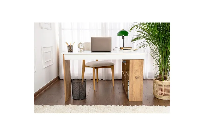 Kirjoituspöytä Regar Valkoinen Atlantic Pine - Valkoinen Atlantic Pine - Huonekalut - Pöytä & ruokailuryhmä - Työpöytä - Tietokonepöytä