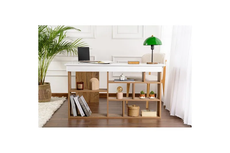Kirjoituspöytä Regar Valkoinen Atlantic Pine - Valkoinen Atlantic Pine - Huonekalut - Pöytä & ruokailuryhmä - Työpöytä - Tietokonepöytä