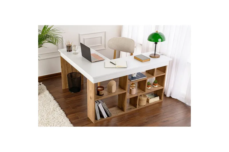 Kirjoituspöytä Regar Valkoinen Atlantic Pine - Valkoinen Atlantic Pine - Huonekalut - Pöytä & ruokailuryhmä - Työpöytä - Tietokonepöytä