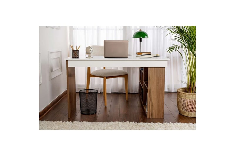 Kirjoituspöytä Regar Pähkinävalkoinen - Pähkinävalkoinen - Huonekalut - Pöytä & ruokailuryhmä - Työpöytä - Tietokonepöytä