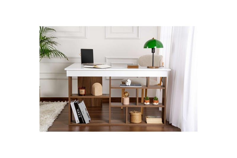 Kirjoituspöytä Regar Pähkinävalkoinen - Pähkinävalkoinen - Huonekalut - Pöytä & ruokailuryhmä - Työpöytä - Tietokonepöytä