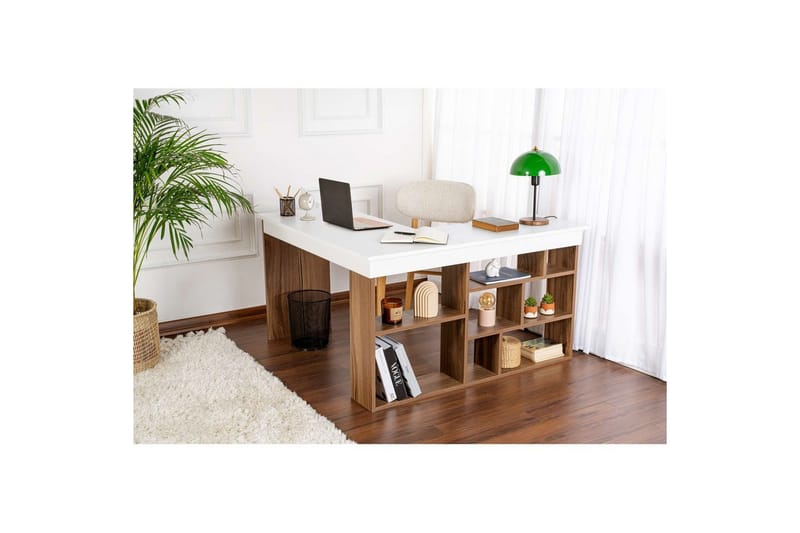 Kirjoituspöytä Regar Pähkinävalkoinen - Pähkinävalkoinen - Huonekalut - Pöytä & ruokailuryhmä - Työpöytä - Tietokonepöytä